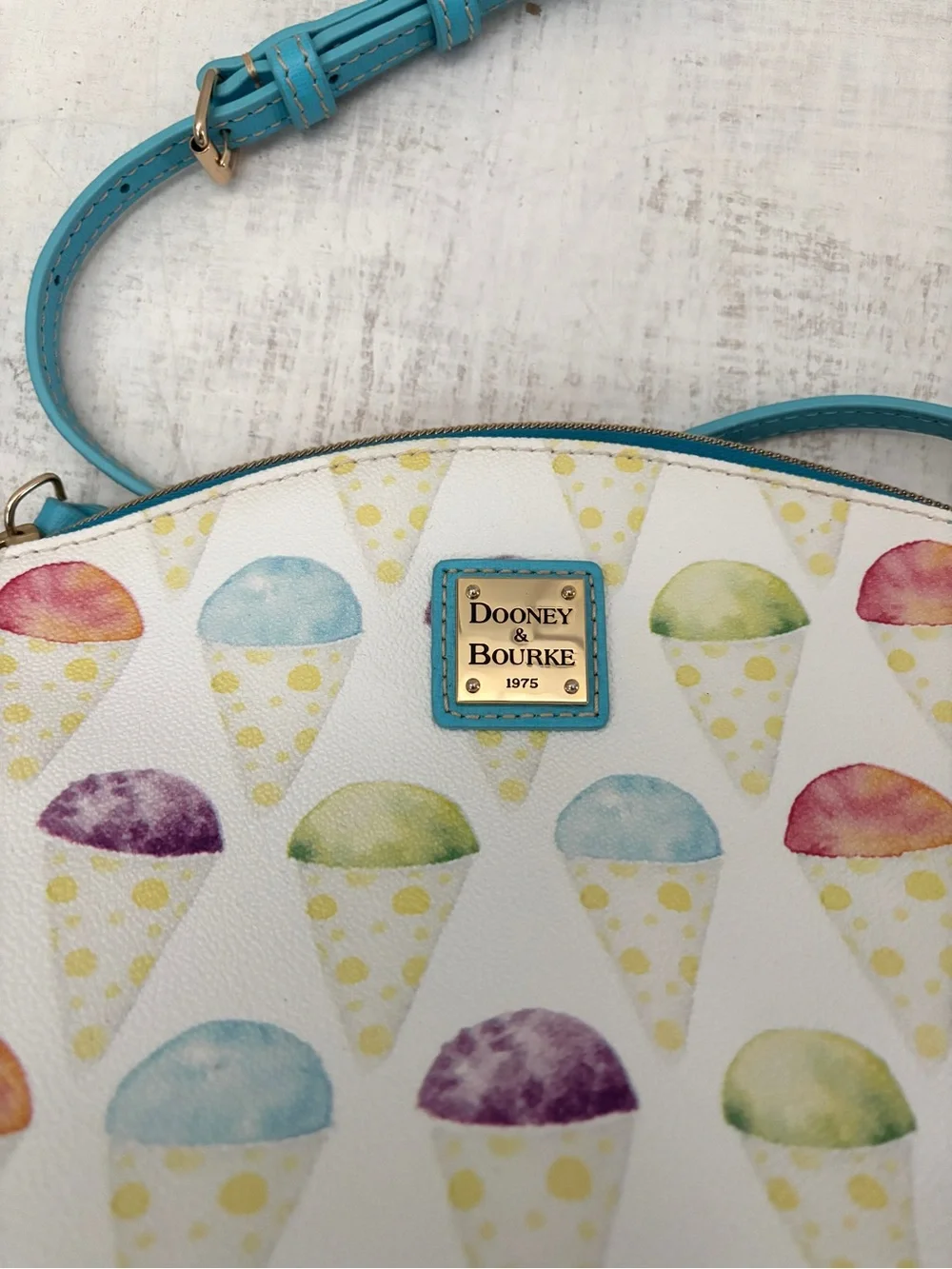Dooney & Burke Suki Snow Cone Pattern Crossbody Bag Blue Limited Edition